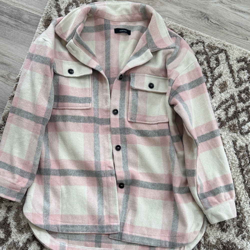 Plaid Pink and Gray Women's Jacket